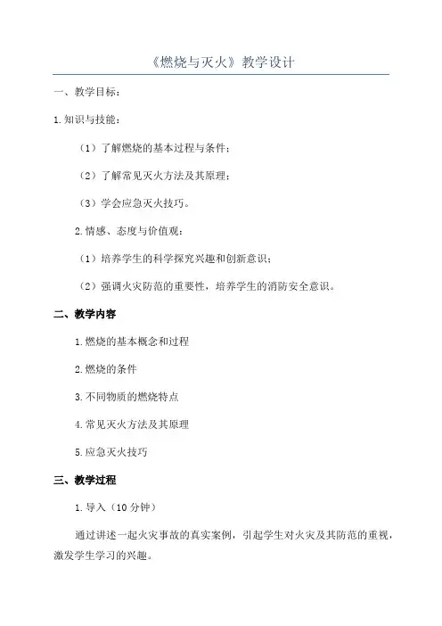 《燃烧与灭火》教学设计