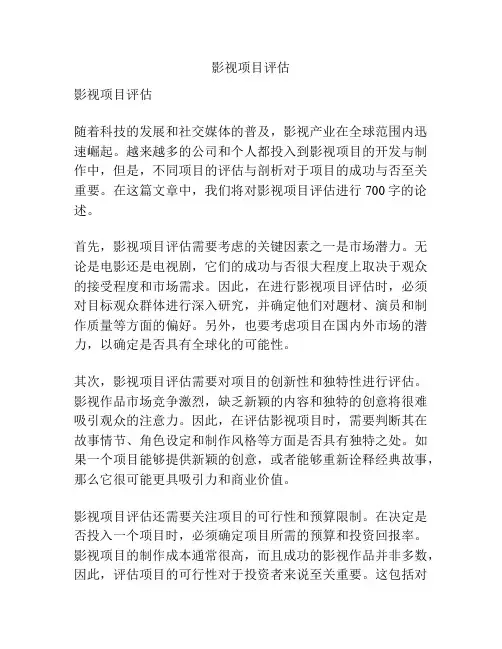 影视项目评估