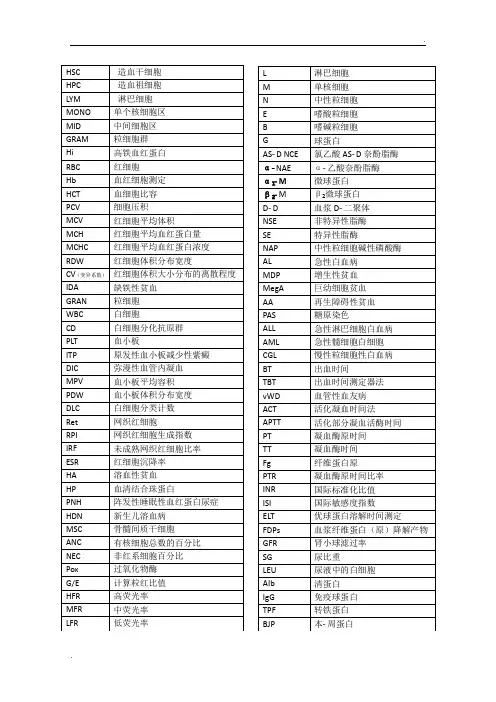 医学英文缩写