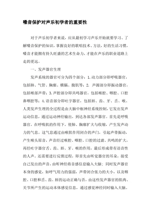 嗓音保护对声乐初学者的重要性-2019年文档