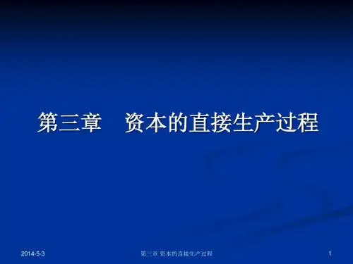 03资本的直接生产过程