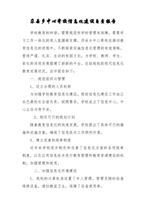 信息化建设自查报告