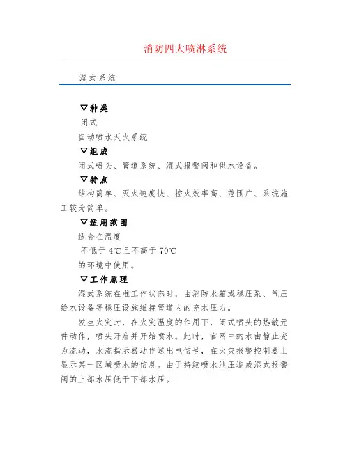 消防四大喷淋系统