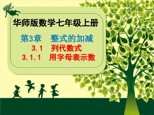 2020年秋华东师大版数学七年级上册第3章《3.1.1  用字母表示数》课