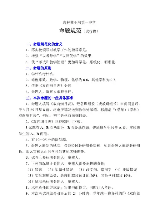 命题范围