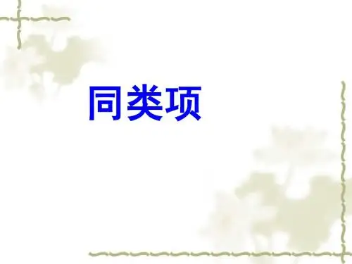 同类项概念课件