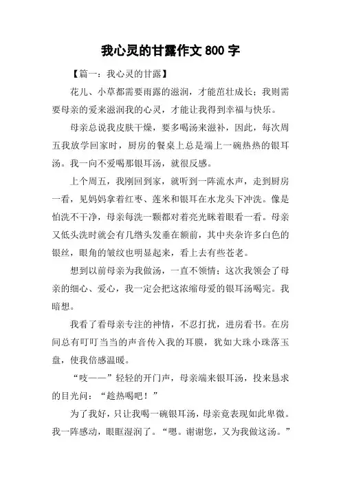 我心灵的甘露作文800字