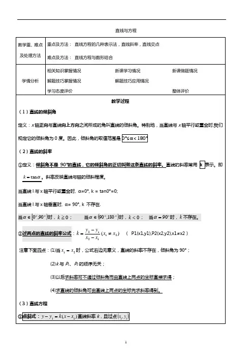 直线与方程