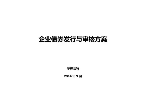 企业债券发行与审核方案简介