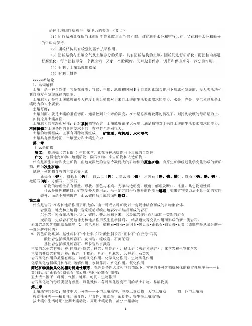 土壤学期末复习资料