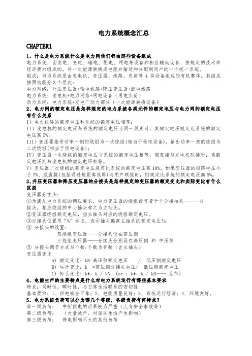 电力系统问答题 