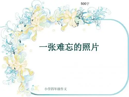 小学四年级作文《一张难忘的照片》500字