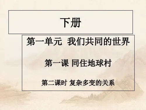 人教部编版九年级道德与法治下册课后作业 第一课 第二课时(共21张PPT)教育课件