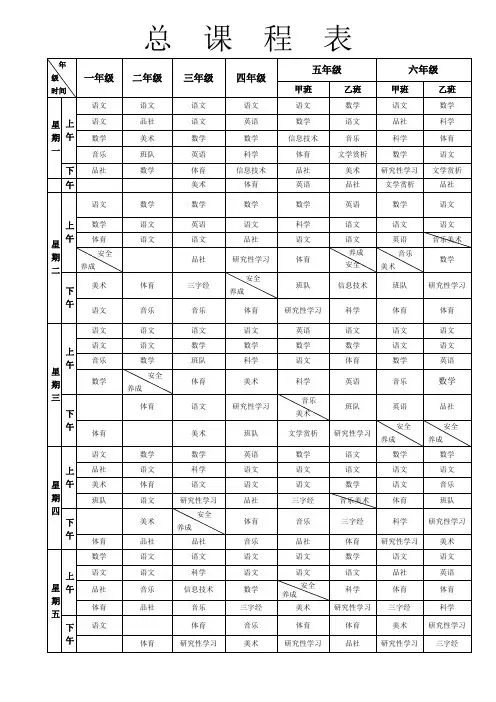 总课 程 表(1)