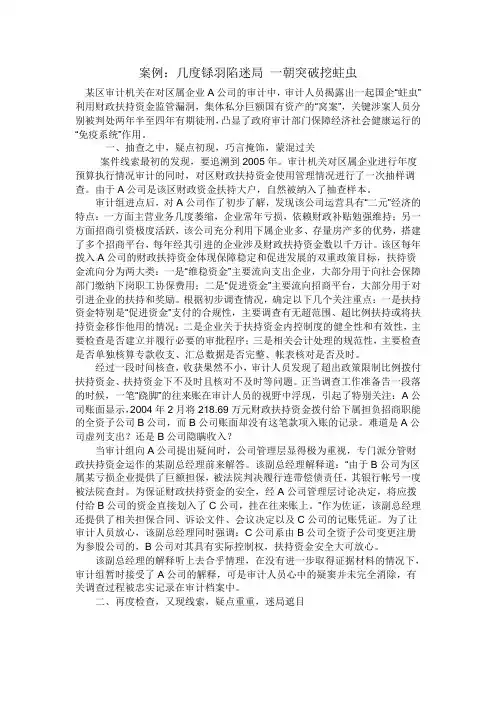 审计学案例案例