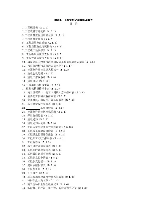 江西省建筑工程资料记录表格 (2)