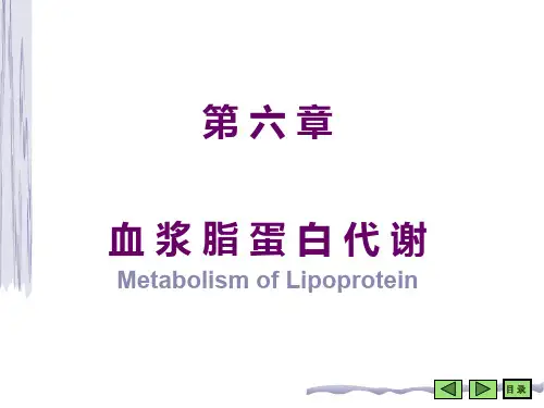第六章脂类代谢第四节血浆脂蛋白ppt课件