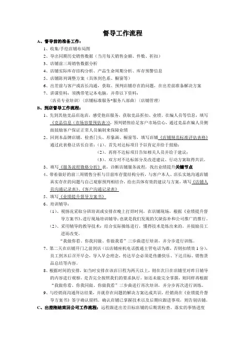 零售督导工作流程