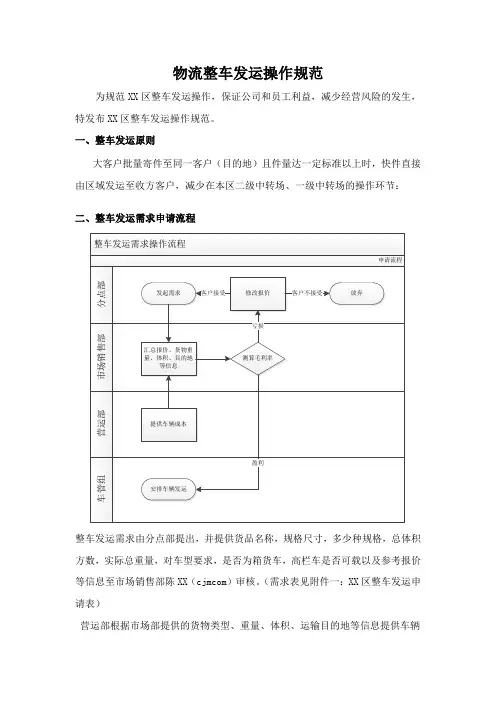 物流整车发运操作规范