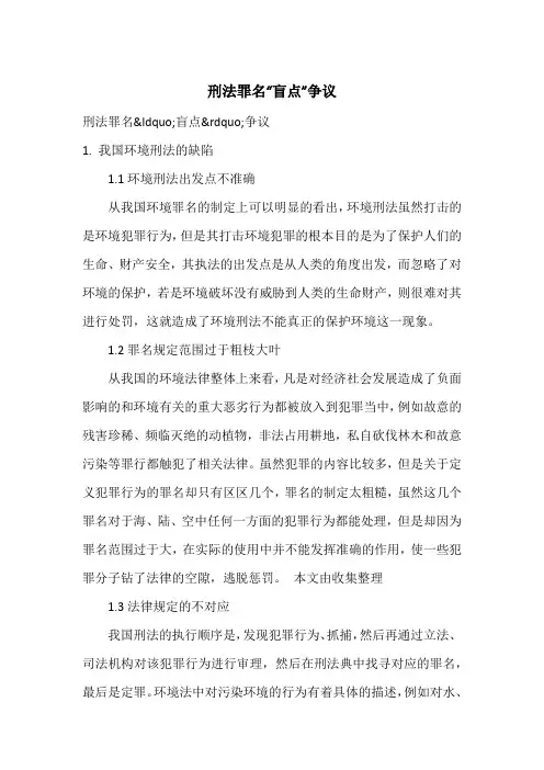 刑法罪名“盲点”争议