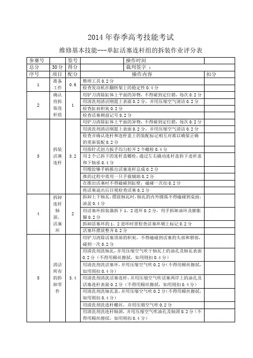 活塞连杆组拆装