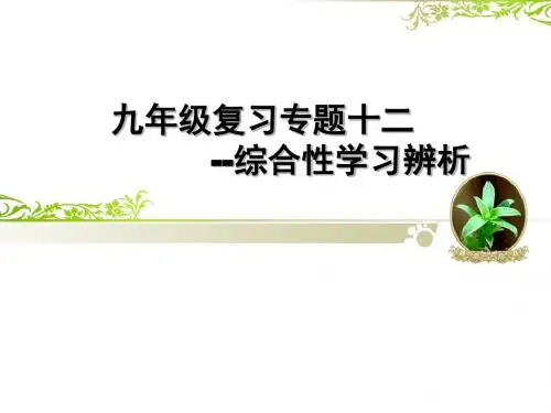【临沂市中考专项复习】专题十二：综合性学习 课件