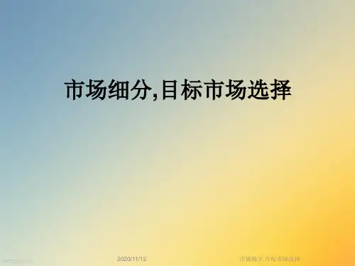 市场细分,目标市场选择