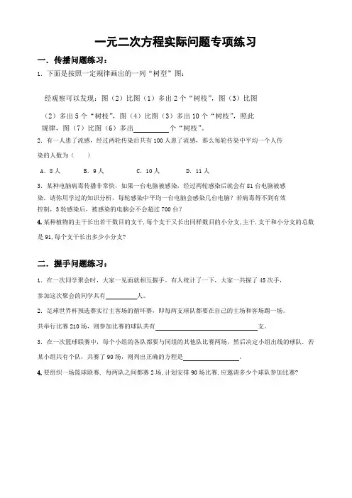 一元二次方程实际问题专项练习 2