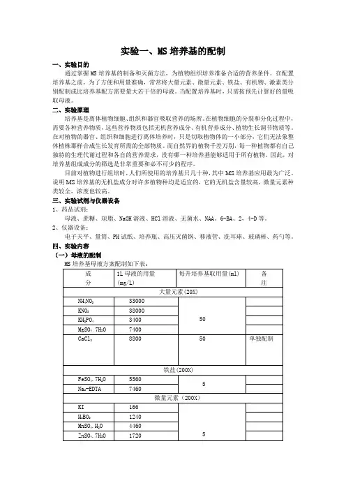 MS培养基的制备--mzm