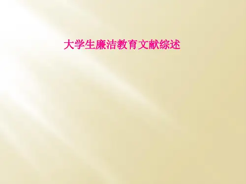 大学生廉洁教育文献综述