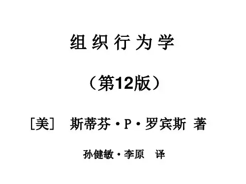 北大MBA课件《组织行为学》[美]__斯蒂芬·P·罗宾斯_著第12版