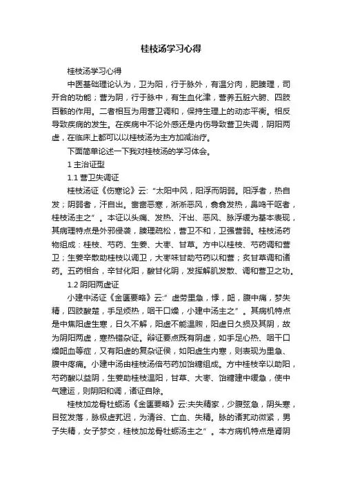 桂枝汤学习心得