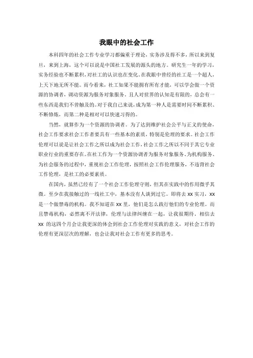 我眼中的社会工作 2