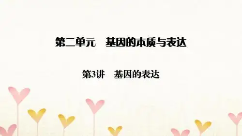 2019高考生物大一轮复习第2单元基因的本质与表达第3讲基因的表达课件新人教版必修2 (1)