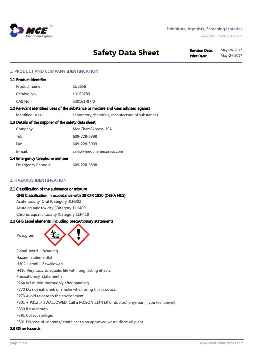 SU6656_SDS_MedChemExpress