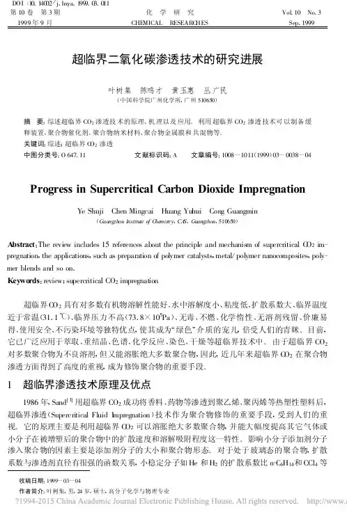 超临界二氧化碳渗透技术的研究进展_叶树集