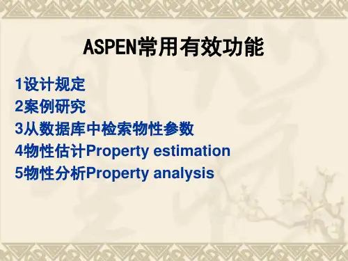 第四章 ASPEN常用有效功能
