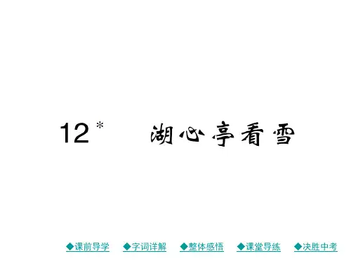 2018年秋九年级语文上册人教版课件:12 湖心亭看雪(共28张PPT)