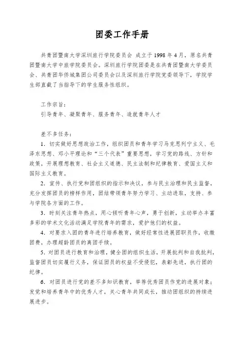 团委工作手册