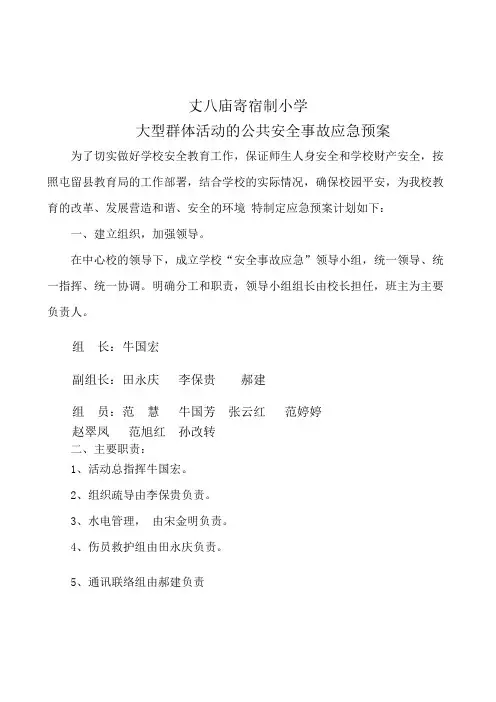 大型活动安全应急预案