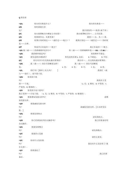 Q简语表