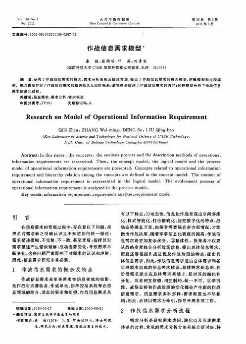 作战信息需求模型