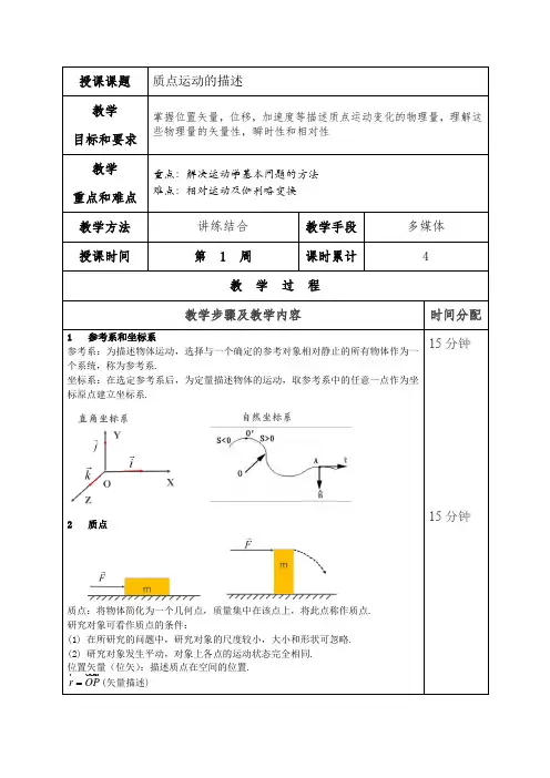 2-质点运动的描述