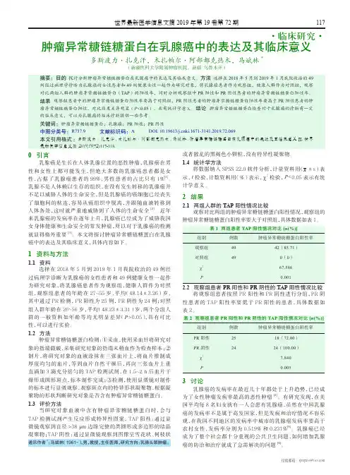 肿瘤异常糖链糖蛋白在乳腺癌中的表达及其临床意义