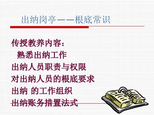 出纳基本知识初学者
