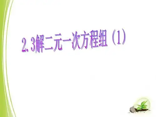 2.3_解二元一次方程组(第1课时)