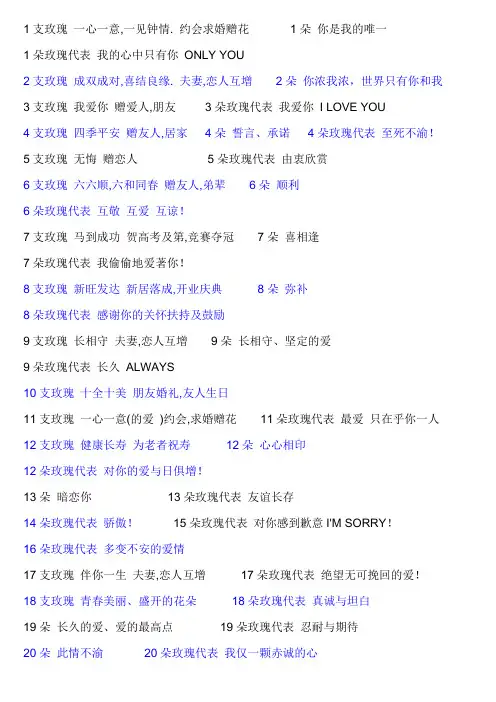 玫瑰数量多少代表的含义