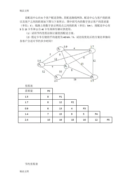 [计算题]节约里程法电子教案