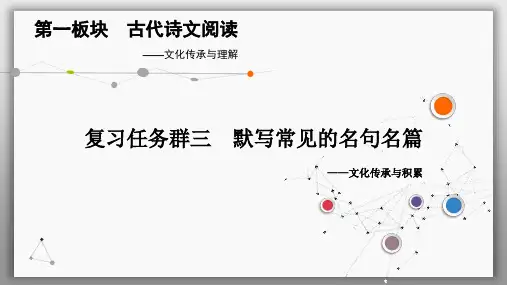 默写常见的名句名篇 真题汇编