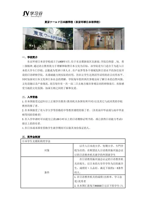 东京ワールド日本语学校